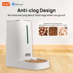 Wi-Fi Habilitado Alimentador Pet para Cães e Gatos, Controle de App, Tigelas De Aço Inoxidável, Baixo Alarme De Alimentos, IPETMON, Tuya Smart Life App, 4L - Image 4