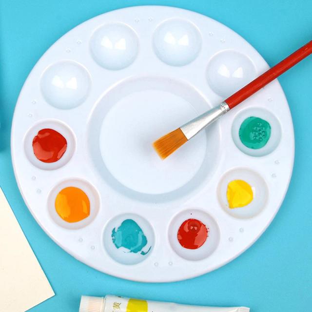 Paleta de Pintura Bview com 10 Buracos: Ferramenta Portátil para Crianças e Estudantes em Artesanato e Pintura