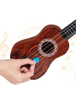 Guitarra Ukulele Clássica com Pás para Crianças, Instrumento Musical, Aprendizagem Educacional Precoce, Atrações Ajustáveis, 2 Cores - Image 5