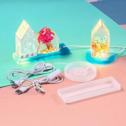 Molde silicone para base exibição iluminada por led, artesanato diy para arte resina cristal - Image 5
