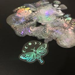 40 pçs adesivos de glitter holográficos pet transparente brilhante à prova dwaterproof água decalques decorativos para garrafas de água scrapbooking portátil - Image 5