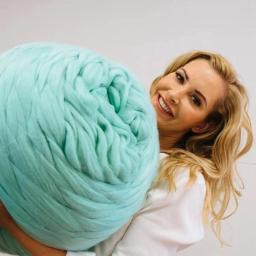 Fio De Lã Merino Macio, Braço Roving, Cobertor De Tricô, Fios Grossos Chunky, Malha De Mão, Crochê Giratório, Costura, DIY, 1000g por bola - Image 2