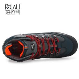 Sapatos de caminhada de couro impermeável para homens, sapatos de escalada e pesca, botas altas de inverno, sapatos de trekking, venda quente 2023 - Image 5