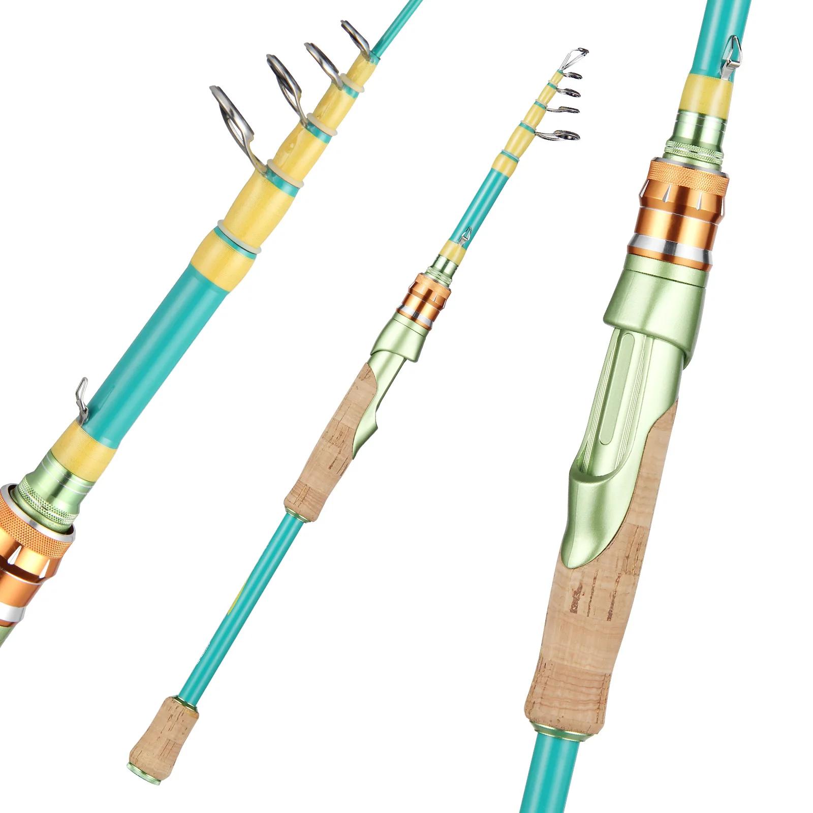 HAUT TON MC Vara de pesca telescópica Macaroon Fibra de carbono 1.8M 2.1M Leve comprimento ajustável Vara giratória e fundição portátil - Image 1