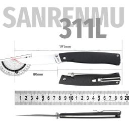SANRENMU-Mini faca dobrável sem bloqueio, ferramenta de resgate leve, camping, lâmina ao ar livre, EDC, 311L, 12C27, novo, presente - Image 6