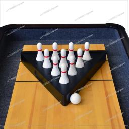 Conjunto de jogo de boliche de madeira maciça com mesa de embaralhe, com sacola - Image 4
