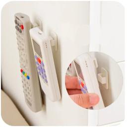 1 conjunto (2 pares/4 peças) de ganchos de plástico, ganchos adesivos fortes e adesivos, conjunto de chave, controle remoto, suporte de parede, cabide montado - Image 2