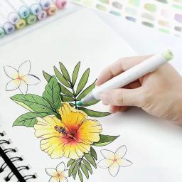 Ohuhu honolulu 96 cores pastel conjunto de canetas marcadoras álcool arte marcadores recarregáveis dicas duplas esboçar desenho mangá material escolar - Image 2
