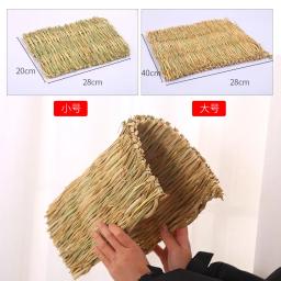 Tapete de mastigação de grama para animais pequenos, gaiola, cama de dormir, acessórios domésticos, palha, coelho, hamster, coelho - Image 6