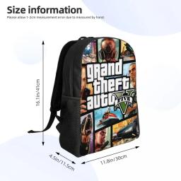 Mochila de Colagem Automática Impermeável para Homens e Mulheres, Saco de Escola Universitária, Saco de Aventura GTA, Mochila de Impressão - Image 4
