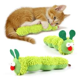 Caterpillar Shaped Plush Toy Cat, Contém Catnip, auto prazer, alívio do tédio, jogo interativo, Pet Supplies, Novo - Image 1