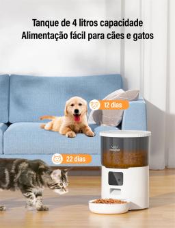 Alimentador automático com gravador de voz, Wi-Fi, redemoinho inteligente, alimentador lento, grande capacidade, sincronismo, gatos e cães, 4L - Image 3