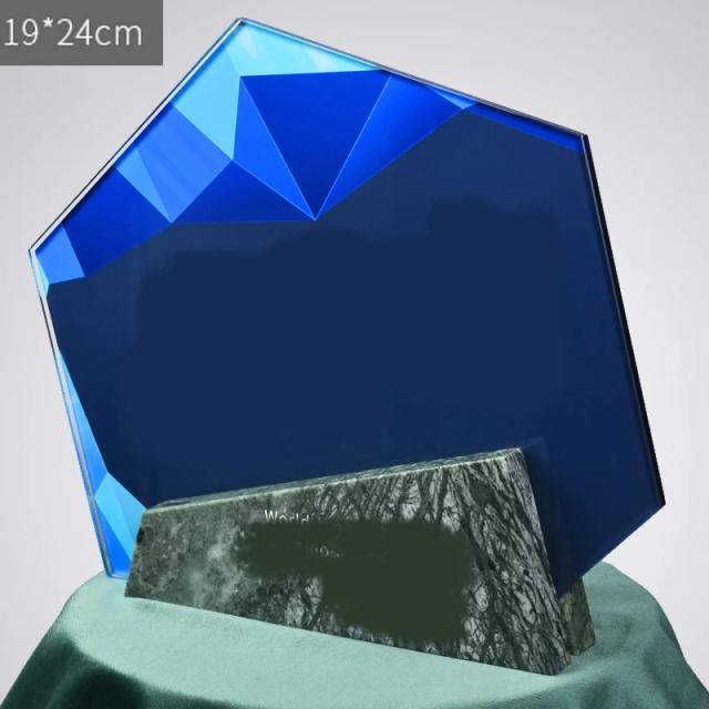 Troféu de Vidro Personalizado em Forma Geométrica - Prêmio Criativo de Alta Qualidade e Lembrança Special