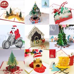 3D Pop Up Santa Cards, Casar Cartões De Natal, Convites De Festa Presentes, Cartão De Ano Novo, Presentes De Aniversário Cartão Postal - Image 1