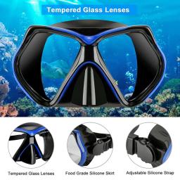 Máscara de snorkel óculos de natação treinamento de mergulho saia tubo silicone temperatura lente de vidro anti-vazamento anti-nevoeiro ampla vista alça ajustável - Image 4