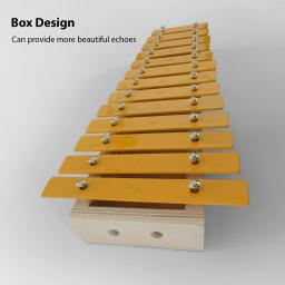 Glockenspiel-Ritmo Clássico de Percussão Xilofone, 13 Notas, Cor de Madeira, Chaves Metálicas, Instrumento Musical Portátil com 2 Marretas, Presente - Image 4