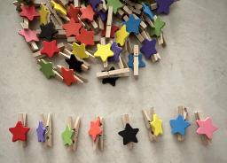 Colorido Madeira Estrela Photo Clip, Memo Paper Peg, Prendedor de Roupa, Papelaria, Evento do casamento, Decoração Artesanato do partido, 50Pcs - Image 6