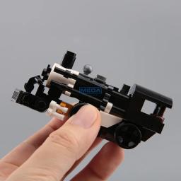 Mini Locomotiva a Vapor Retro Modelo de Blocos de Construção Revolução Industrial, Brinquedos de Tijolos Steampunk, Era, Presente do Dia das Crianças - Image 3