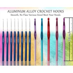 Ganchos de crochê com estojo Agulhas de tricô de costura Kits de fios de tecer DIY Hand Knitting Art Tools para amantes de crochê, iniciantes - Image 5