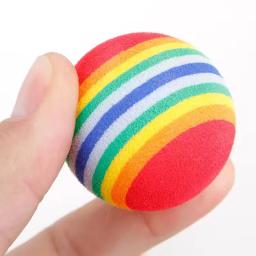 5/10/30 pçs arco-íris eva gato brinquedos bola interativa gato cão jogar mascar chocalho zero eva bola bolas de treinamento brinquedos para animais de estimação suprimentos - Image 5