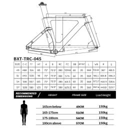 BXT 700C Quadro de trilha Quadro de carbono Conjunto de quadros de bicicleta de rastreamento Quadro de engrenagem fixa BSA única velocidade personalizada - Image 4