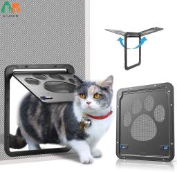 Porta de tela para animais de estimação, porta interna 8x10x0.4 polegadas, tela de aba magnética com tampa automática porta preta para cachorro e gato - Image 1