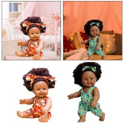 Bonecas reborn realistas, afro-americanas, olhos pretos, abertos, bebê realista - Image 4