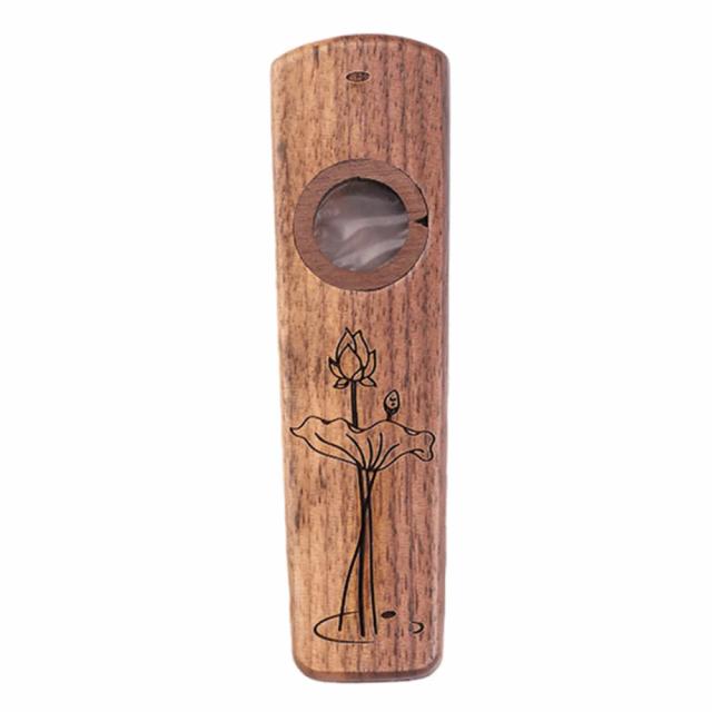 Kazoo de Madeira Profissional Portátil Instrumento de Vento com Caixa