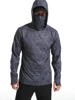 Camisa de pesca com capuz roupas de pesca ao ar livre verão máscara com capuz sol proteção uv desempenho camisa - Image 1