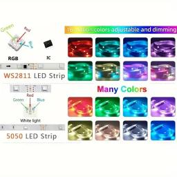 LED RGB Strip Light com Bluetooth, fita flexível, fita de diodo, música Sync, cor dos sonhos, USB, 5050, WS2812B, DC 5V - Image 2