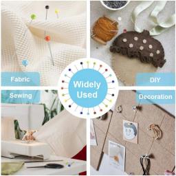 100 pçs/caixa pinos de costura 38mm bola cabeça de vidro pinos em linha reta estofando pinos para tecido costureiro jóias diy artesanato decoração - Image 4