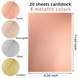 Cardstock Metálico Heavyweight Stock Folhas, Texturizado, Premium Grosso Cartão Stock Papel para Artes Cartão Fazendo Scrapbooking Crianças Artesanato - Image 2
