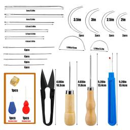 Kit de reparação de estofos com furador de costura, ferramenta tesoura, artesanato DIY para iniciantes e profissionais, 54 peças - Image 2