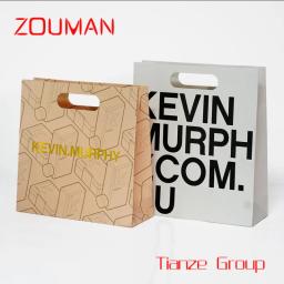 Sacos De Presente De Papel De Papelão De Luxo, Personalize seu próprio logotipo, Sacos de papel com alças cortadas com aba - Image 2