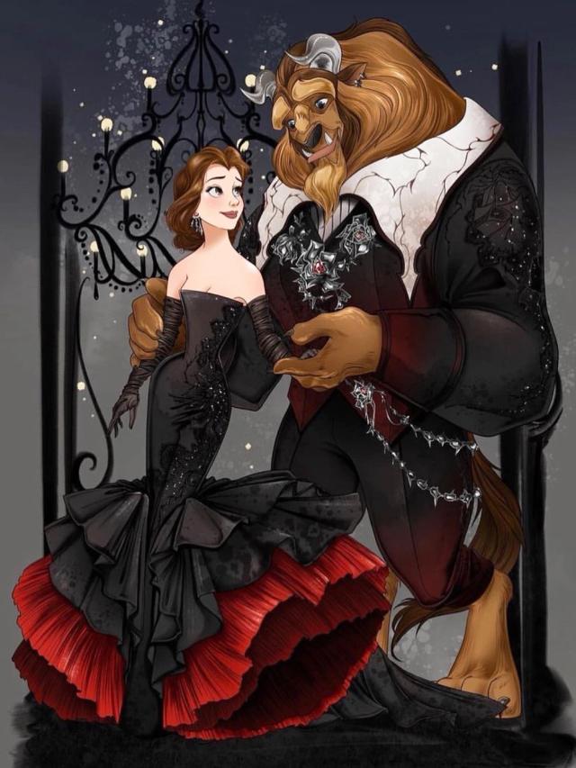 Kit de Pintura da Bela e da Fera - Disney Princesa em Tela para Colorir com Moldura, Presente Artesanal para Amantes da Arte