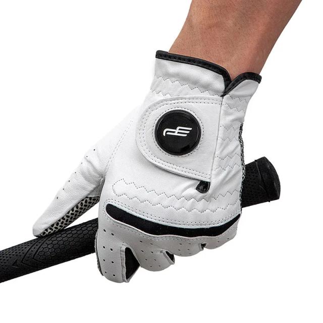 Luva de Mão Esquerda Antiderrapante para Golfistas - Elegância e Proteção em Couro Macio com Marcador de Bola