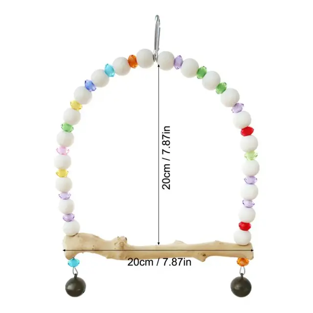 Suporte para Pássaros com Poleiro de Madeira e Acessórios de Mastigação, Ideal para Calopsitas e Lovebirds com Ponte Arco-íris e Rede Confortável