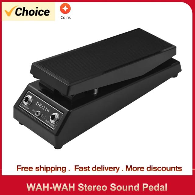 Pedal de Guitarra Wah Efeitos Estéreo com Conexões 6,35mm e Alimentação DC 9V