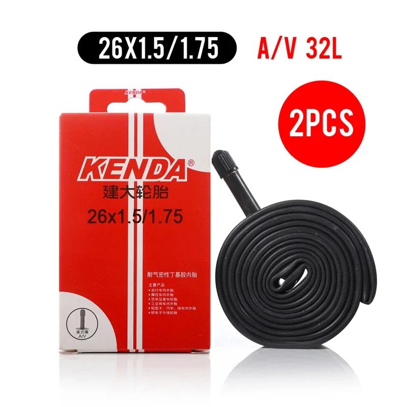 Tubo interno de bicicleta kenda, 2 peças, mtb, pneus de bicicleta 26 27.5 29 polegadas 1.5/1.75 1.9/2.125 2.3/2.4 av fv, tubo interno de borracha butílica para ciclismo - Image 1
