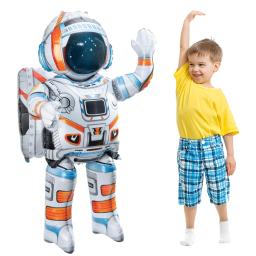 Inflável astronauta astronauta folha balão, espaço sideral galáxia planeta tema, decoração de festa de aniversário para meninos, em pé 4D, 53" - Image 1