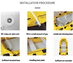 Amarelo PVC Barco Inflável com Air Deck Bottoms Set, 1 a 5 Pessoas, Esportes Aquáticos, Pesca Rio Lago, Rafting Acessório, 0,9mm - Image 3