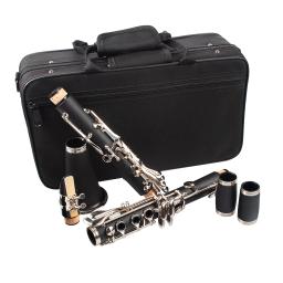 Naomi professional bb 17-chave clarinete abs clarinete cupronickel banhado a níquel kit com clarinete + palhetas + cinta + caso + componentes preto - Image 4