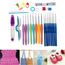 Alumínio Knitting Needles Kit, Metal Hook, Crochet Template, Loom Tool, Banda Artesanato DIY, TPR, 53pcs - Image 1