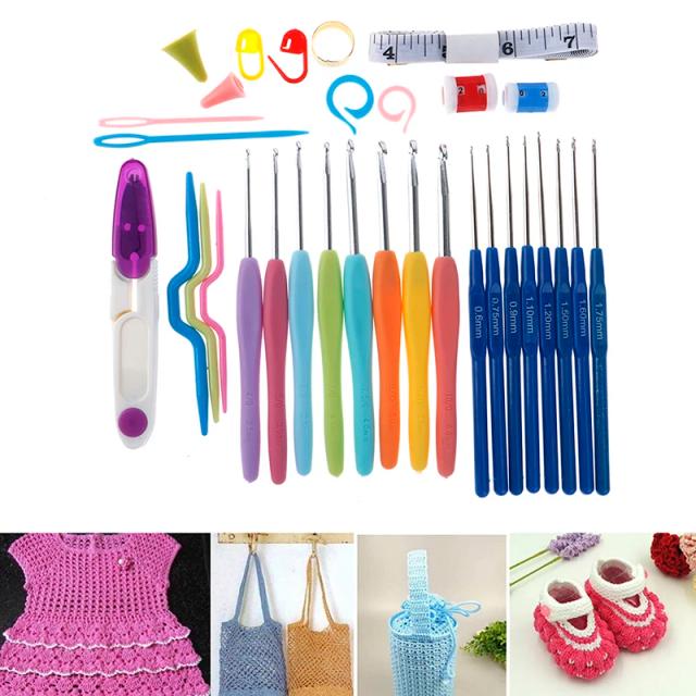 Kit Completo de Agulhas de Crochê e Tricô em Alumínio com Ferramentas de Artesanato - 53 Peças Incríveis para DIY