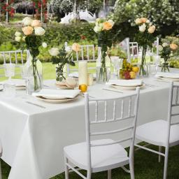Toalha de mesa retangular de cetim branco, 6 pacotes, resistente a manchas, sem rugas, macia, sedosa, para jantar, festa de casamento, banquete - Image 5