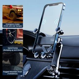 Leibo suporte de telefone para carro por gravidade, suporte telescópico para ventilação de ar, saída de ar de 360 graus, suporte para smartphone para 4.7-7 polegadas - Image 3