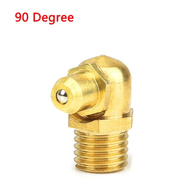 Kit de Acessórios de Latão para Bicos de Graxa Hidráulica com Rosca de 1mm, Angulações de 45, 90 e 180 Graus, Disponível em M6, M8 e M10, 5 e 10 Peças