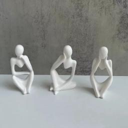 Molde De Silicone Para Ornamentos De Gesso Humano Artístico Corpo Humano Pensando e Pensando Resina Soltando O Molde Aromaterapia Fazendo o molde - Image 1