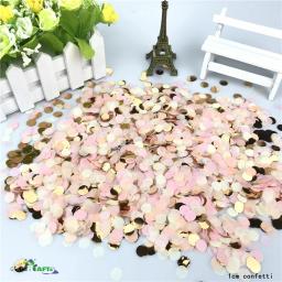 1000 pçs/saco cor da mistura dos confetes de papel de 1cm para a decoração da festa de aniversário do casamento tecido redondo para balões claros - Image 1