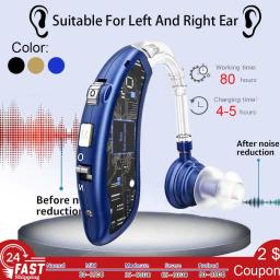Aparelho auditivo bluetooth amplificador de som surdo audifonos usb aparelho auditivo idosos surdos mini recarregável ajustável tom de chamada - Image 1